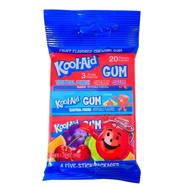 Kool-Aid Gum 4 Five-Stick Packs - 50g