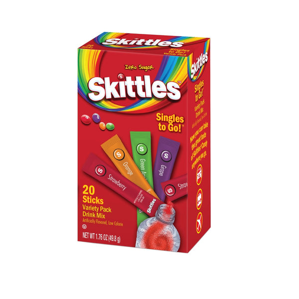 Skittles Singles to Go Variety Pack (zero sugar) - 49.8g